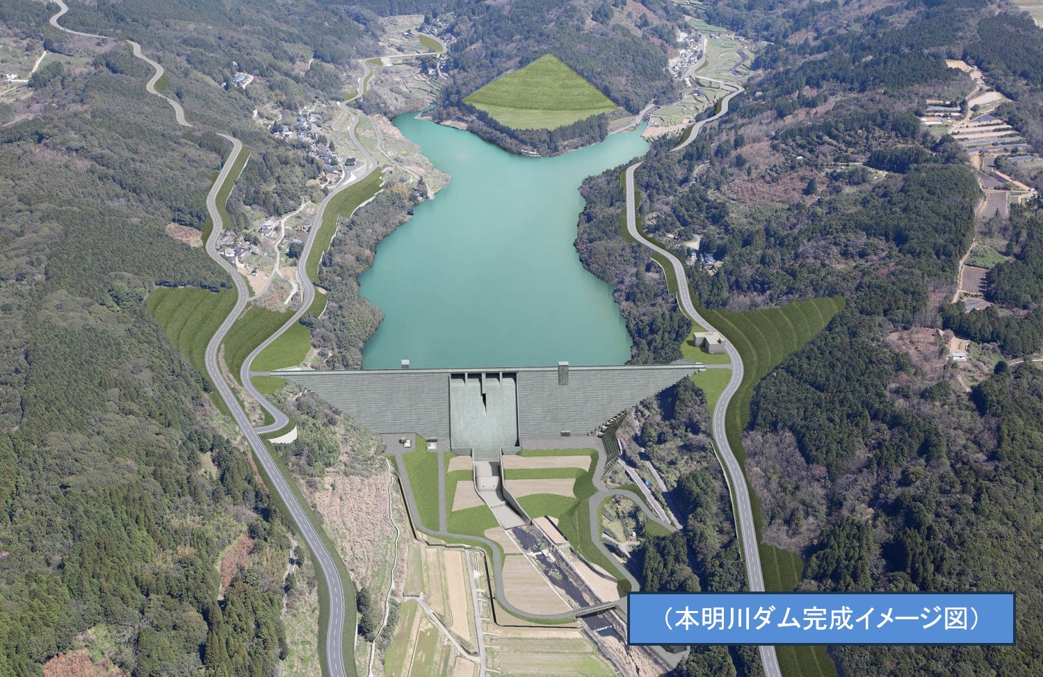 本明川ダム建設工事現場